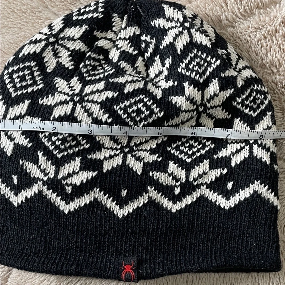 Black and White Snowflake Knit Beanie